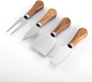 Cuchillo para queso con mango de madera listo para enviar, juego de cuchillos para comida cocida, Mini juego de tenedores para queso de acero inoxidable - Product Image 5