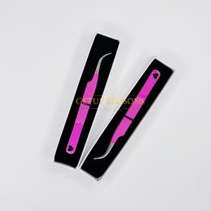 Pestañas GETUP BROSONS IMPEX de Acero Inoxidable con Recubrimiento en Polvo de Color Rosa Intenso, Punta de Fibra, Diseño de Corazón Recortado, Doradas y Antiestáticas - Product Image 6