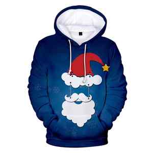 2025 bas quantité minimale de commande hommes sweat à capuche unisexe noël sweat à capuche sweats décontracté imprimé poche pull à capuche - Product Image 3