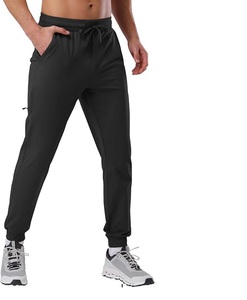 Pantalon de survêtement pour hommes taille haute Leggings décontractés hiver Gym Jogger pantalon de travail fermeture éclair décor poche coton tissu - Product Image 4