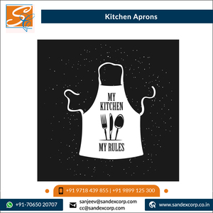 Elegant and Luxury Pattern Wholesale Hot Selling Good Quality 100% Cotton Kitchen Cooking Cross-back <b>Denim</b> <b>Apron</b> Indian Supplier - Product Image 6
