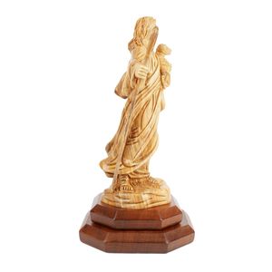 El Buen Pastor en madera de olivo – Figura de Jesús tallada a mano con cordero (26,5 cm) - Product Image 2