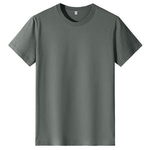 Camiseta de Cuello Redondo de Algodón Peinado de 180g, Personalizada OEM, para Hombre y Mujer, Informal, de Color Sólido, de Manga Corta - Product Image 2