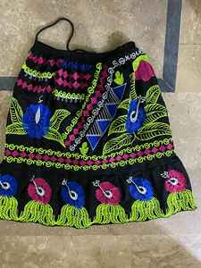 Women's High Quality Floral Embroidered Cotton Hawaiian Islander <b>Skirt</b> Latest Guam Micronesia Design Sequined for Summer - Product Image 3