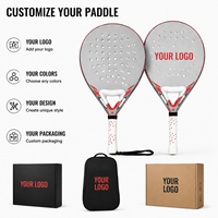 Raquette de padel en fibre de carbone 3K, noyau souple en EVA, légère, puissante et contrôlable, pour jeu en intérieur et en extérieur.