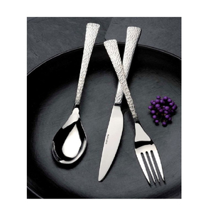 Juego de Cubiertos de acero inoxidable para cocina con nudo superior, mango pulido con espejo de diseño en relieve único para restaurantes, utensilios de cocina para el hogar - Product Image 5