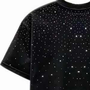 Camiseta Premium con Pedrería para Hombre, Talla Grande, Manga Corta, Corte Holgado, Secado Rápido, Transpirable, Hecha de 100% Algodón - Product Image 5