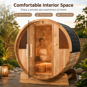Sauna de Madera Sólida de Cedro Moderna para Exteriores, Directo de Fábrica, para 4 Personas, con Estufa Harvia, Uso Familiar, Stock en Almacén de EE. UU. - Product Image 1