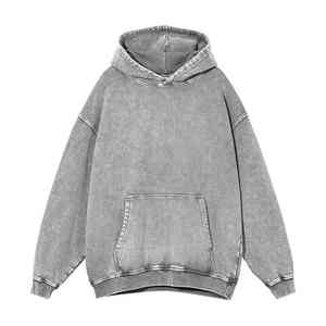 Sweat-shirt à capuche flocon de neige lavé pour hommes tendance chaude polaire d'hiver avec logo brodé et impression bouffante - Product Image 5