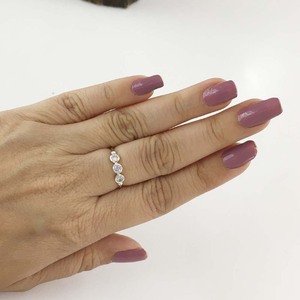 แหวนเงินสเตอร์ลิง925สำหรับผู้หญิงเครื่องประดับแฟชั่นตัดเพทายลูกบาศก์สีขาวสำหรับงานแต่งงาน - Product Image 5