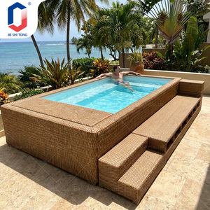 Piscina SPA Pequeña para Terraza con Asientos Tipo Sofá, Equipamiento Completo, Piscina de Relajación Exterior de Fibra de Vidrio - Product Image 4