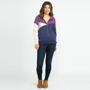 Sweat à capuche à blocs de couleurs pour femmes Pull à la mode et confortable avec design de couleur audacieuse, parfait pour une tenue décontractée, superposition - Product Image 1