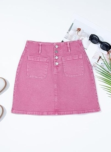 Falda vaquera de alta calidad para mujer, ropa para adultos, superventas, cómoda, precio barato, Falda vaquera transpirable con logotipo/diseños personalizados - Product Image 2