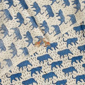 Matériaux pour vêtements et robes légers en coton naturel imprimé tigre faits à la main - Product Image 5