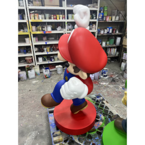 Figure d'<span class=keywords><strong>action</strong></span> de jeu personnalisée, sculpture de super-héros Mario en résine, taille réelle, fibre de verre, super-héros Mario Yoshi pour la décoration de la maison - Product Image 4