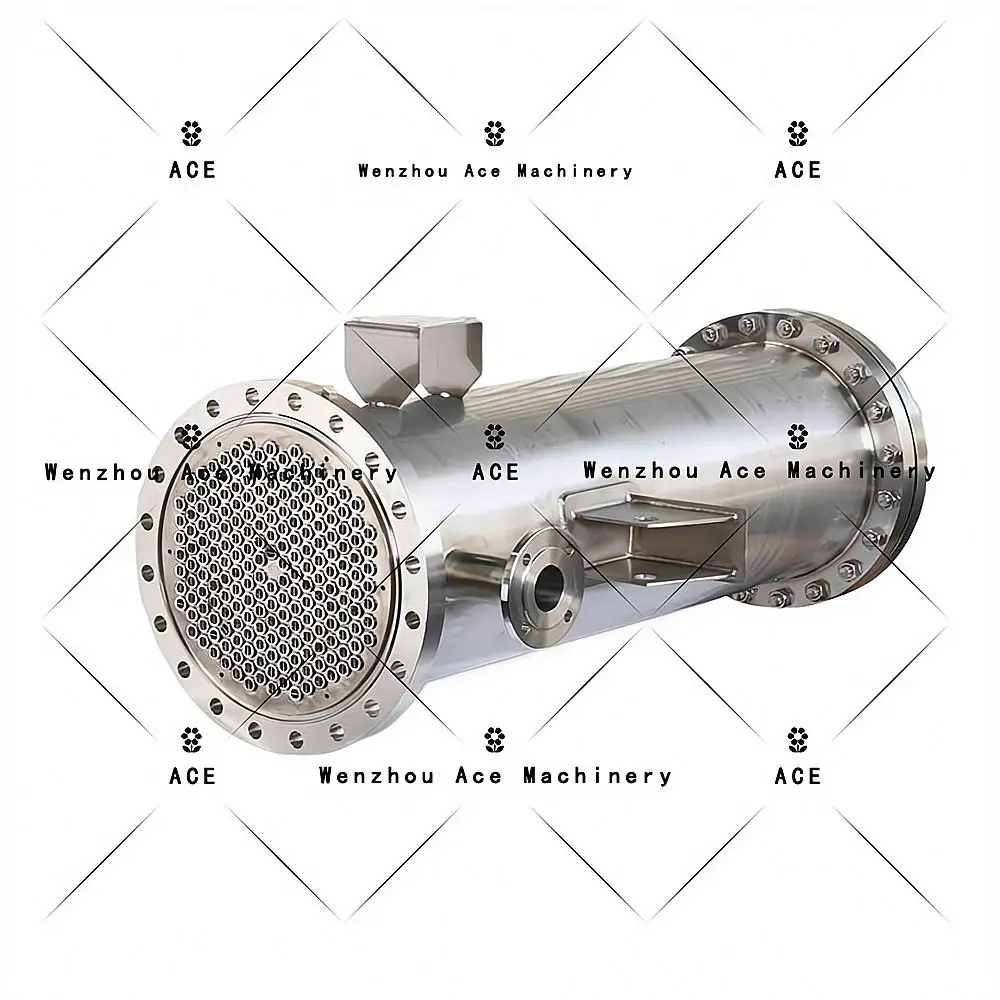 Paslanmaz çelik 316 kabuk ve kondenser su distilleri tüp tipi ısı değiştirici kabul