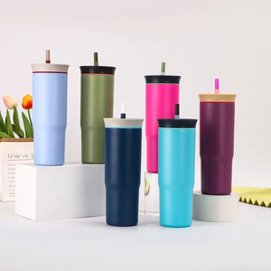 24oz Stainless Steel Vacuum Insulated Tumbler with <b>Straw</b> Leakproof <b>Lid</b> Slim Travel Coffee <b>Cup</b> - Product Image 4