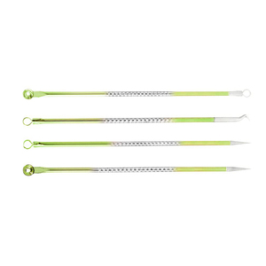 Kit d'outils de dissolvant de points noirs professionnel 4 pièces en acier inoxydable acné bouton Popper extracteur de comédon pour les soins de la peau du visage - Product Image 3
