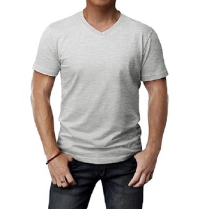 OEM personalizado 100% algodón manga corta Slim fit cuello en V promocional camiseta de los hombres de Bangladesh - Product Image 1