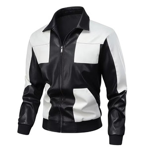 Chaqueta de Cuero para Hombre 2025, Nueva, de Alta Calidad, con Revestimiento de Piel de Oveja, Cómoda, Casual, Impermeable, con Capucha, Cuello Alto y Logotipo Frontal - Product Image 2