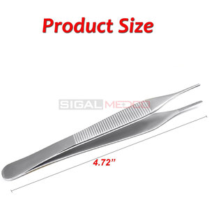 Pinzas Adson, Punta dentada de 12cm, acero inoxidable de alta calidad, totalmente reutilizable, Manual, certificado CE, instrumentos médicos dentales - Product Image 4