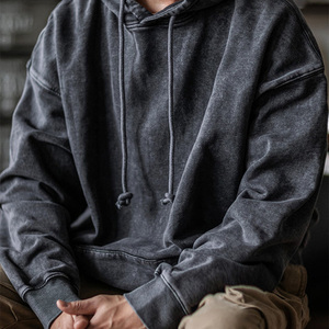 Custom Logo Oversized Baggy Hoodie OEM ODM Soft Cotton Fleece Washed Trendy Streetwear Men Women Summer Spring Long Winter Plus - Product Image 5