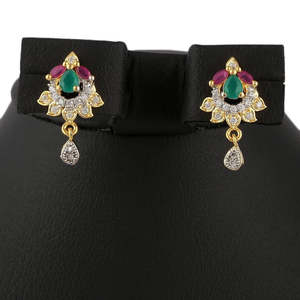 American Diamond <b>Locket</b> Set - Multi - Product Image 3