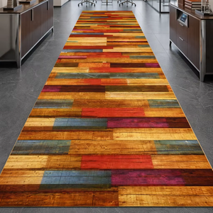 Alfombra de pasillo MAA&company hecha a mano, geométrica, de lana/seda, de pelo bajo, tejido plano, acolchada, antideslizante, ecológica, para pasillo y camping - Product Image 1