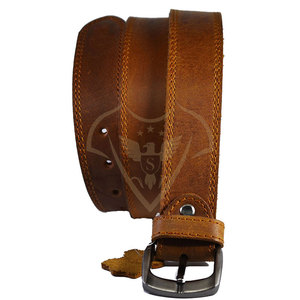 Ceinture en cuir de vache de haute qualité pour homme avec boucle en acier Design vintage fantaisie 3.3cm de largeur 105-125cm de longueur - Product Image 5
