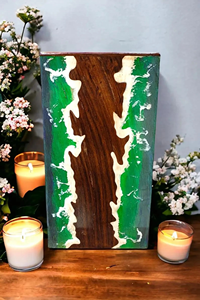 Urna de cremación de palisandro hecha a mano de epoxi de ola oceánica, urnas de cremación conmemorativas de resina para mascotas y humanos - Product Image 2