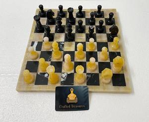 Juegos de Ajedrez de ónix hechos a mano con resina de remolino, piezas de alabastro en blanco y negro, juegos de ajedrez olímpicos internacionales al mejor precio asequible - Product Image 4