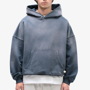 Sweat-shirt d'entraînement pour homme, à capuche, surdimensionné, à épaules tombantes, pour la salle de sport, l'entraînement d'hiver, à porter au quotidien - Product Image 2