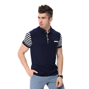 Polos décontractés col en O à manches courtes coupe ajustée pour hommes Design solide Vêtements grande taille-Logo personnalisable BD - Product Image 6