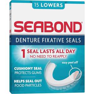 Fijador de Dentaduras Postizas Original Seabond, Sellador, 15 Pares Inferiores, Paquete de 6, Producto para el Cuidado de Dentaduras Postizas - Product Image 1