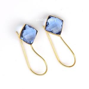Handmade Gold Plated 925 Sterling Silver Gemstone <b>Earrings</b> Tanzanite Quartz <b>Dangle</b> Jewelry for Women Parties Gifts <b>Fine</b> Jewelry - Product Image 3