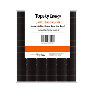 แผงโซลาร์เซลล์ Topsky Energy JAM72D40-590/MB แบบโมโนคริสตัลไลน์ชนิด N กระจกสองชั้น 550W-600W ได้รับการรับรองมาตรฐาน TUV - Product Image 2