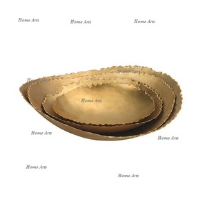 Juego de 2 tazones decorativos de latón pulido de diferentes tamaños, diseño clásico, forma redonda, para servir alimentos, frutas, decoración del hogar - Product Image 2