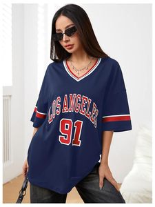 เสื้อเจอร์ซีย์อินเทรนด์เสื้อยืดขนาดใหญ่สำหรับทุกเพศกราฟิกคอวีย้อนยุคระบายอากาศลำลองพิมพ์ซับลิเมชัน Y2K ฟุตบอล - Product Image 4