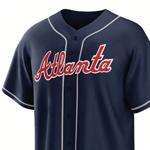 Camiseta Deportiva Personalizada al por Mayor con Logotipo del Equipo Bordado, 100% Poliéster, Absorbente de Humedad, Jersey de Béisbol con Botones Completos y Cuello en V - Product Image 2