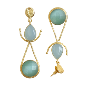 <b>Fashion</b> Brass <b>Dangle</b> <b>Earrings</b> Export Natural Semi Precious Stone Rhodium Plated Brass <b>Fashion</b> Forward Style Ready to Ship - Product Image 3