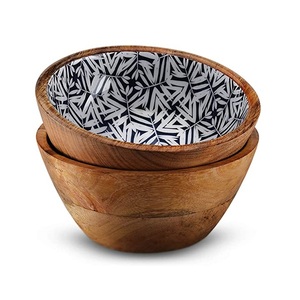 Customized Size Handmade <b>Snacks</b> Serving Bowls Using for Party Affordable Price Natural Color Square Shape Wooden Bowl - Product Image 6