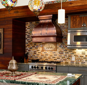 Sang trọng thủ công chuông cong Đồng phạm vi mui xe búa Tạp dề treo tường cổ nhà bếp ống khói mui xe cho biệt thự trang trại - Product Image 1