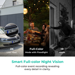Caméra de sécurité WiFi extérieure 2K, caméra IP sans fil 3MP, 360° °   Caméra PTZ avec détection et suivi humains par IA, vision nocturne couleur - Product Image 2