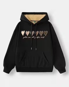 Sweat-shirts à capuche décontractés et confortables pour filles, motif uni, coupe régulière, tricot, imprimé, poches, tailles plus grandes, sweats à capuche pour hommes - Product Image 3