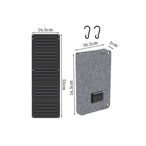 10W <b>5V</b> 5-Fold Solar Panel Charger with USB and Type-C Outputs - Product Image 1