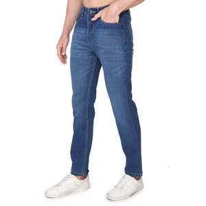 Vente en gros de pantalons jeans en denim délavés de qualité supérieure pour hommes, pantalons jeans décontractés slim à la mode personnalisés pour hommes - Product Image 3