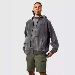 Sudadera con capucha desgastada de gran tamaño personalizada de alta calidad, sudadera con cremallera térmica de peso pesado para hombre lavada con ácido para invierno - Product Image 2