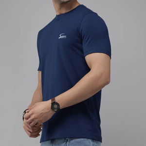 Camiseta de Manga Corta Azul Marino para Hombre SONISPO, Corte Regular, Cuello Redondo, Informal, de Algodón Transpirable, con Logotipo Estampado en la Parte Delantera - Product Image 2