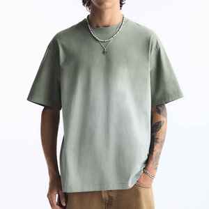 2025 Men's Loose Gradient <b>Mint</b> Grey T-shirt Custom Creative 100% Cotton Wholesale Washed Oversized Casual Short Sleeve - Product Image 6