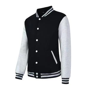 Chaqueta Varsity Casual de Invierno para Hombre, Tallas Grandes, con Letras Bordadas y Parches de Lona, Fabricada por OEM, Cuello Alto, Personalizable - Product Image 3